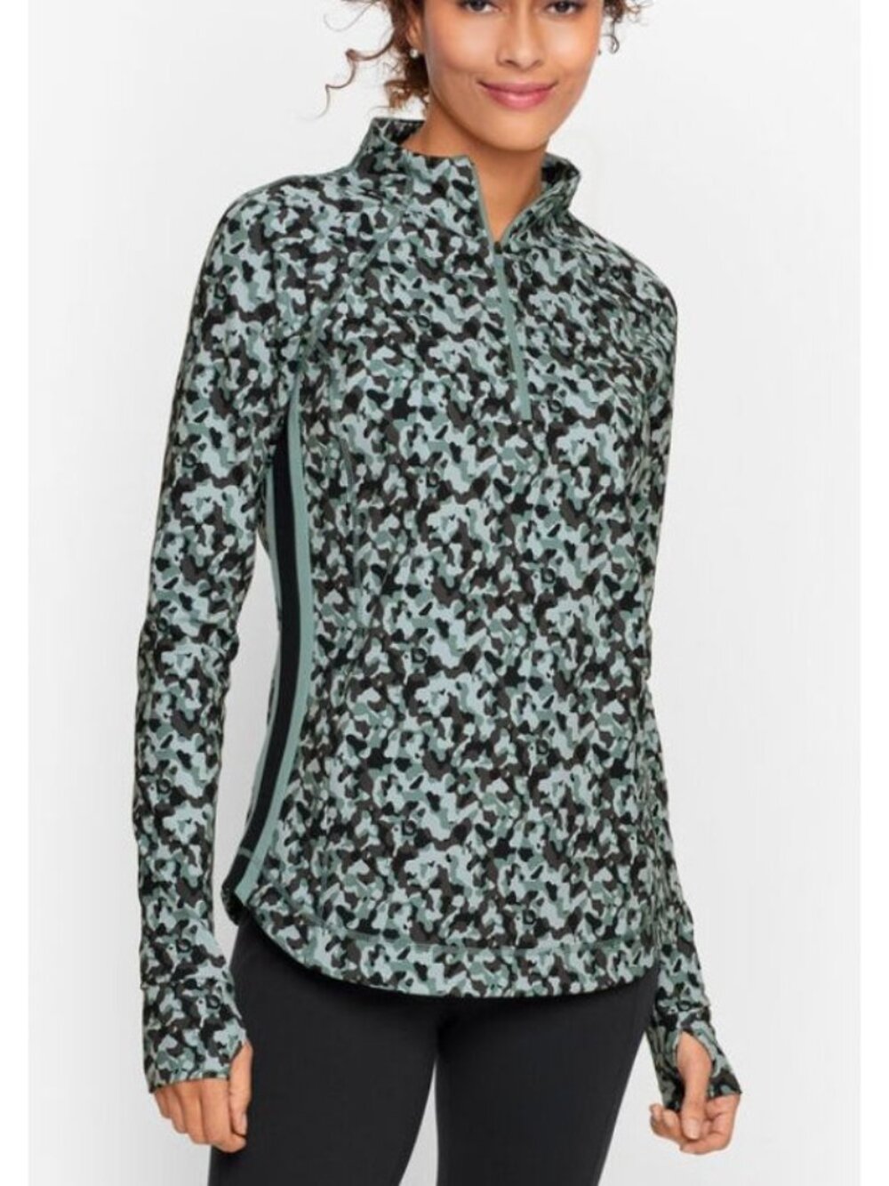T BY TALBOTS performance interlock half zip pullover size XL